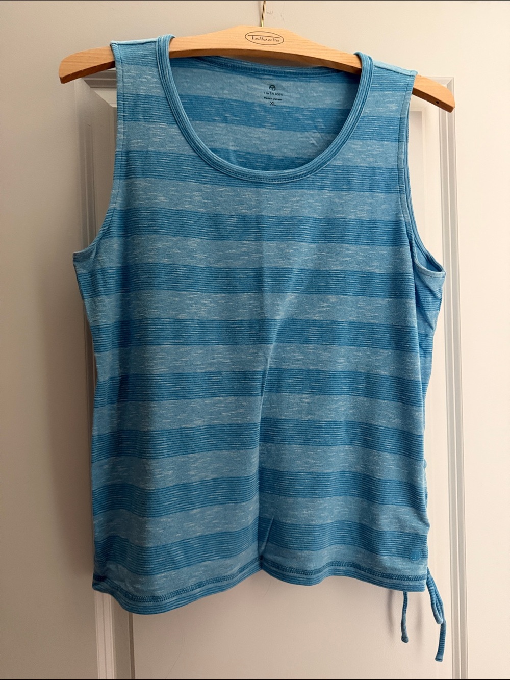 Talbots Blue Striped Drawstring Tank